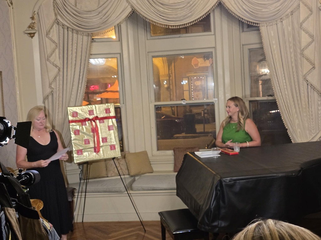 Sustaining JLLVPA members Jennifer McGrath and Chelsea Strzempek address the crowd at the ribbon cutting